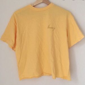 Brandy Melville embroidered Honey crop top